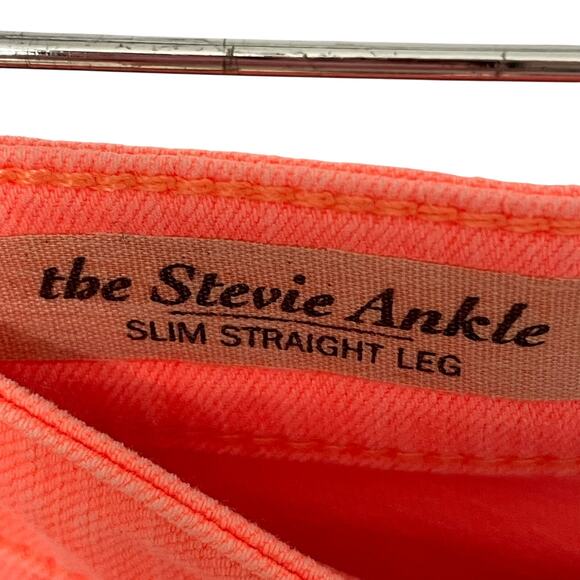 AG Adriano Goldschmied Stevie Ankle Slim Straight Leg Jeans Orange 26R - Picture 4 of 9